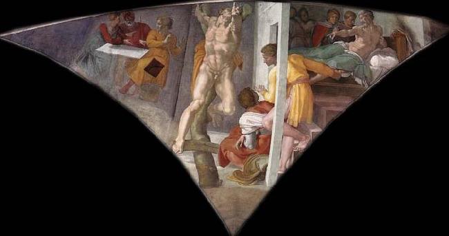 Michelangelo Buonarroti Punishment of Haman oil painting image